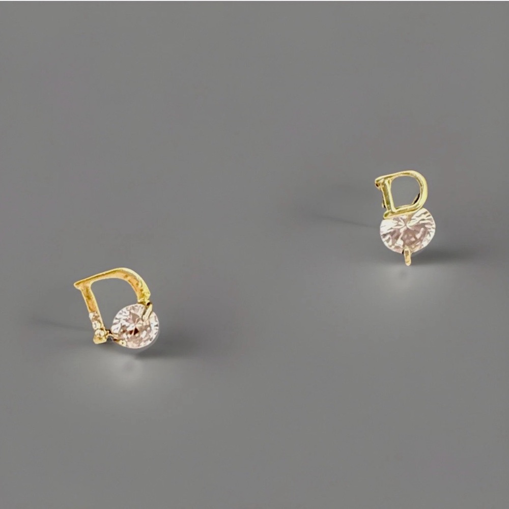 Luxury D inspired Gold and Silver rhinestone Earrings